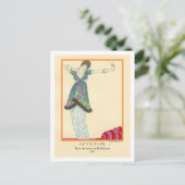 Lepape Art Deco Illustration Postkarte (Stehend Vorderseite)