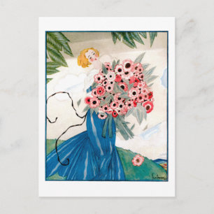 Lepape Art Deco Modeillustration Sommer Postkarte