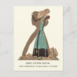 Lepape Goodbye Arme Liebe Fashion Illustration Postkarte