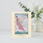 Lepape Vintag Art Deco Mode La Balancoire Postkarte (Stehend Vorderseite)