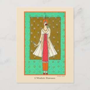 Lepape Vintage Art Deco Mode L'Habit Persan Postkarte