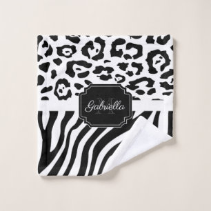 Lepard Print / Zebra Print Badhandtuch Set