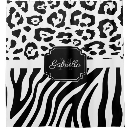 Lepard Print / Zebra Print Duschvorhang (Vorderseite)