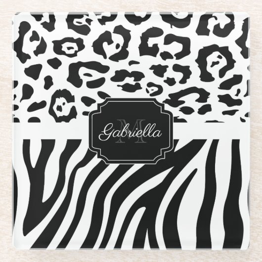 Lepard Print / Zebra Print Glasuntersetzer (Vorderseite)
