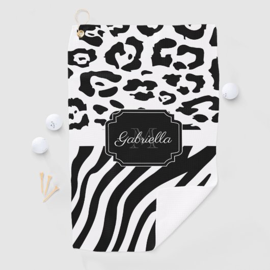 Lepard Print / Zebra Print Golfhandtuch (Insitu)