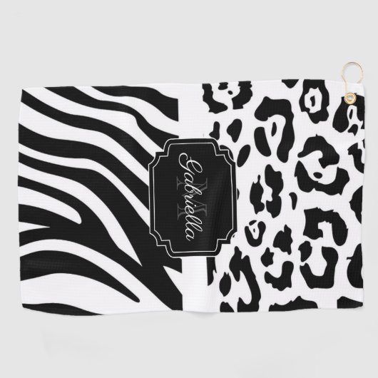 Lepard Print / Zebra Print Golfhandtuch (Horizontal)