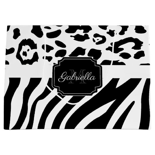 Lepard Print / Zebra Print Große Geschenktüte (Vorderseite)