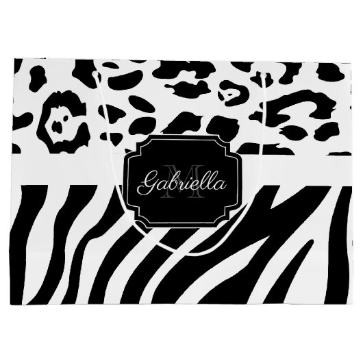 Lepard Print / Zebra Print Große Geschenktüte (Rückseite)
