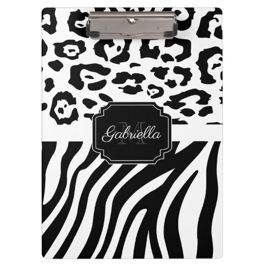 Lepard Print / Zebra Print Klemmbrett (Vorderseite)