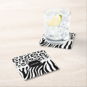 Lepard Print / Zebra Print Rechteckiger Pappuntersetzer (Vor Ort)