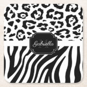 Lepard Print / Zebra Print Rechteckiger Pappuntersetzer (Vorderseite)