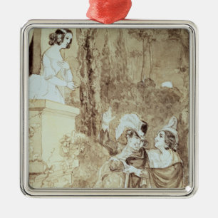 Leporello, der Elvira in der Aufmachung Giovanni Ornament Aus Metall