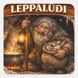 Leppaludi Icelandic Yule Lad Quadratischer Aufkleber