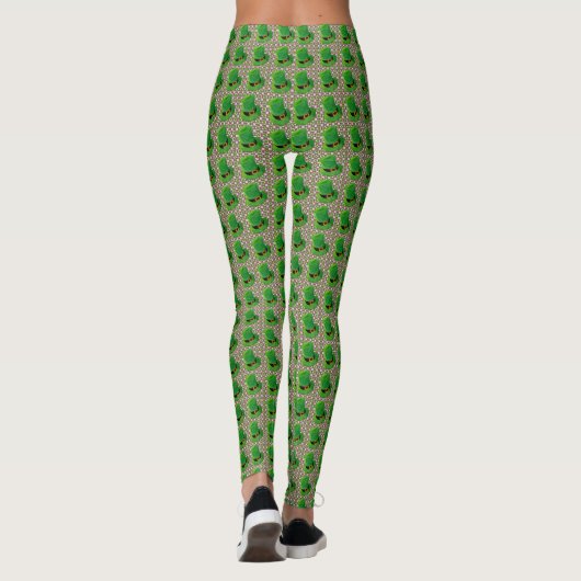 Leprachaun Hat St. Patrick's Day Print Leggings (Rückseite)