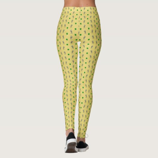 Leprachaun Kleeblatt St. Pat's Day Print Leggings (Rückseite)