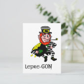Lepre-con Leprechaun Stealing Pot of Gold Postkarte (Stehend Vorderseite)