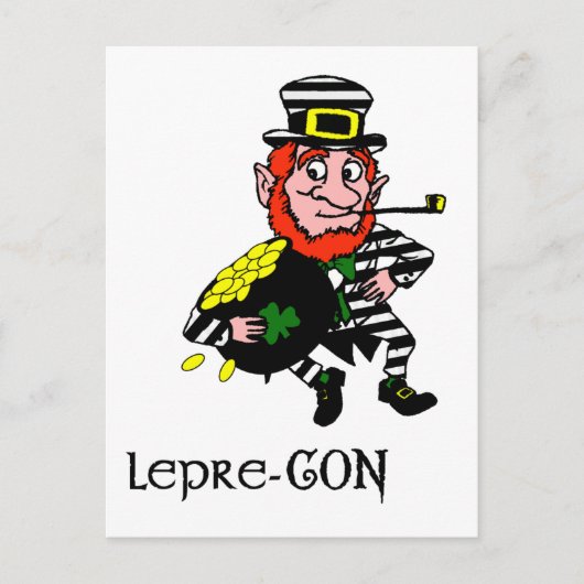 Lepre-con Leprechaun Stealing Pot of Gold Postkarte (Vorderseite)