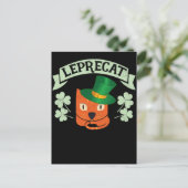 Leprecat Leprechaun Cat St Pattys Day Postkarte (Stehend Vorderseite)