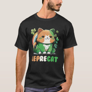 Leprecat Niedlich Irish Cat St Patricks Catricks D T-Shirt