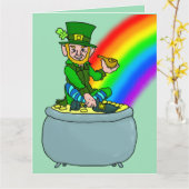 LEPRECHAN & RAINBOW ST.PATRICK'S DAY BIG CARDS KARTE (Gelbe Blume)