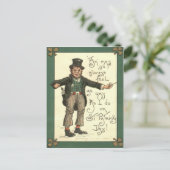 Leprechaun Alcohol Clay Pipe Kleeblatt Postkarte (Stehend Vorderseite)