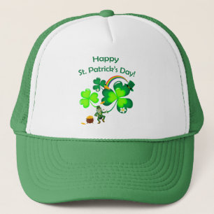 Leprechaun and Shamrock Truckerkappe