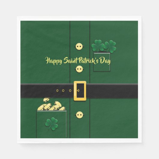 Leprechaun Anzug St Patricks Day Party P Napkin Serviette (Vorderseite)