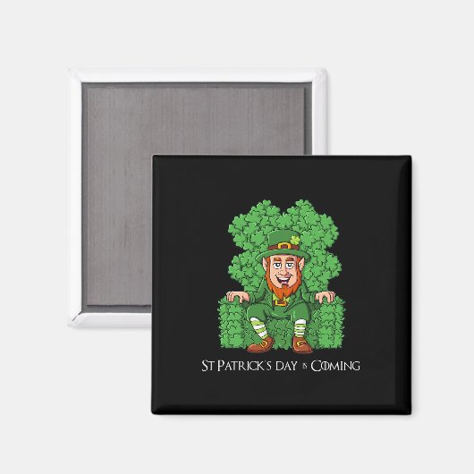 Leprechaun auf Clover Throne St Patricks Day Boys  Magnet (Vorderseite/Rückseite)