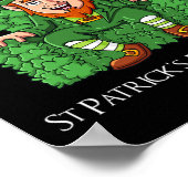 Leprechaun auf Clover Throne St Patricks Day Boys  Poster (Ecke)