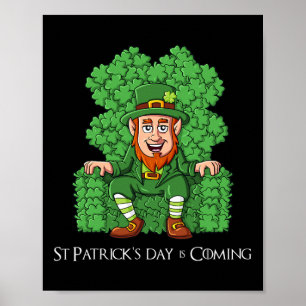 Leprechaun auf Clover Throne St Patricks Day Boys  Poster