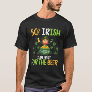 Leprechaun Beer Dance Gold 50% Irisch bin ich hier T-Shirt