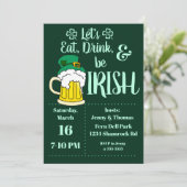 Leprechaun Beer Einladung (Stehend Vorderseite)