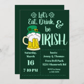 Leprechaun Beer Einladung (Vorne/Hinten)