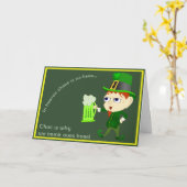 Leprechaun Beer St. Patrick's Day Card Karte (Gelbe Blume)