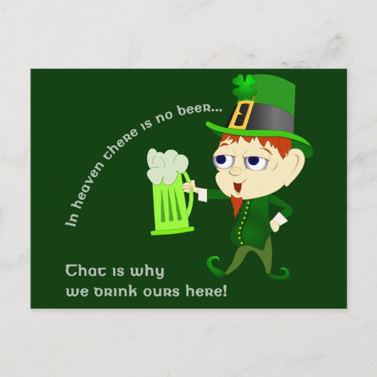 Leprechaun Beer St. Patrick's Day Postcard Postkarte (Vorderseite)