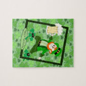 Leprechaun + Bier "Happy St. Patrick's Day" Puzzle (Horizontal)