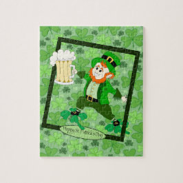 Leprechaun + Bier "Happy St. Patrick's Day" Puzzle