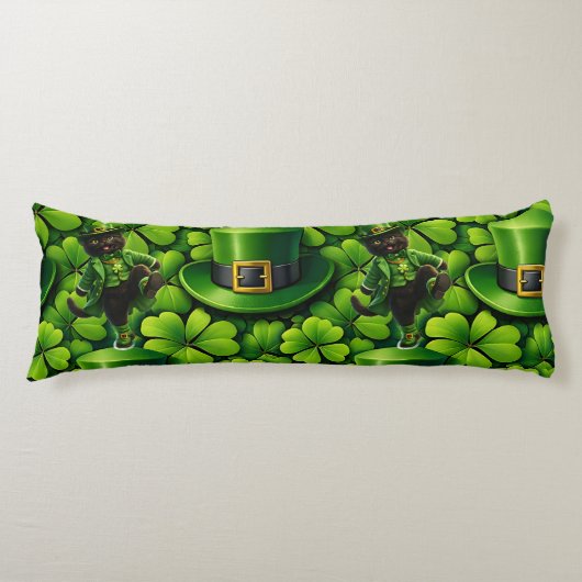 Leprechaun black cat Saint Patrick's Day lumber Seitenschläferkissen (Vorderseite)