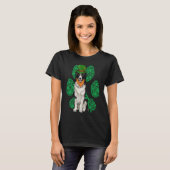 Leprechaun Border Collie St Patricks Day Shamrock T-Shirt (Vorne ganz)