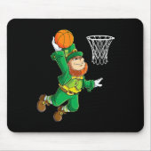 Leprechaun Bysketbyll Dunk St Patricks Day Boys Me Mousepad (Vorne)