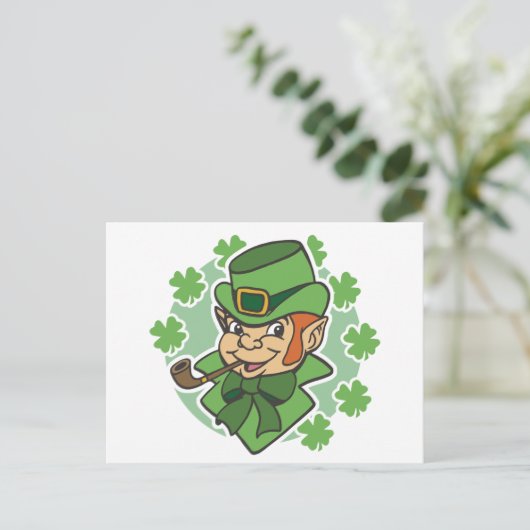 Leprechaun Cartoon St. Patrick's Day Postkarte (Stehend Vorderseite)