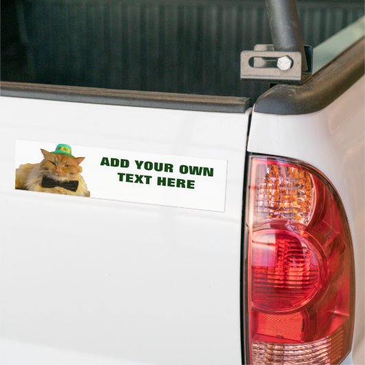 Leprechaun Cat mit Ihrem Text Autoaufkleber (Auf Lkw)