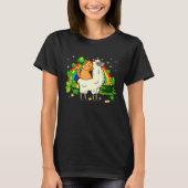 Leprechaun Cat Riding Llama Happy St Patricks Day T-Shirt (Vorderseite)