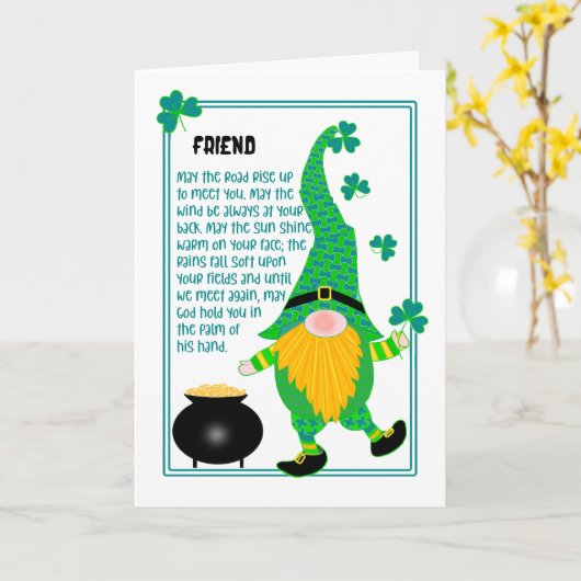 Leprechaun Celtic Prayer Card des Freundes St Patr Karte (Gelbe Blume)