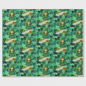 Leprechaun Clover Kleeblatt des St. Patrick's Day Geschenkpapier (Flach)