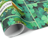 Leprechaun Clover Kleeblatt des St. Patrick's Day Geschenkpapier (Rolleneckpunkt)