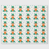 Leprechaun Clover Kleeblatt Patricks Day Geschenkpapier (Flach)