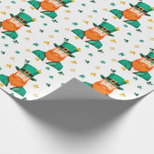 Leprechaun Clover Kleeblatt Patricks Day Geschenkpapier (Ecke)