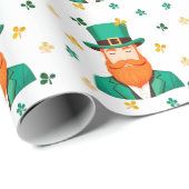 Leprechaun Clover Kleeblatt Patricks Day Geschenkpapier (Rolleneckpunkt)
