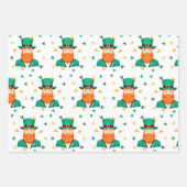 Leprechaun Clover Kleeblatt Patricks Day Geschenkpapier Set (Vorderseite 2)